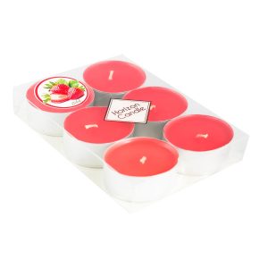 Tealıght Maxi Mum - Çilek Kokulu - 6'Lı - Kırmızı Renk - 5,7*2,2 cm 33003 8682998803003